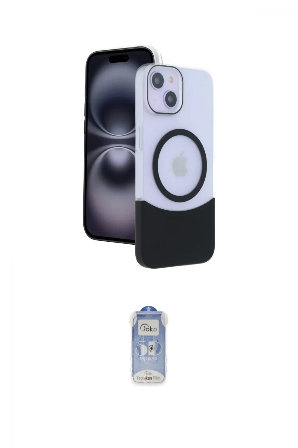 ieg™ iPhone 14 Kılıf Kozmos Form Özel Seri - Siyah Joko Magic 5D Cam