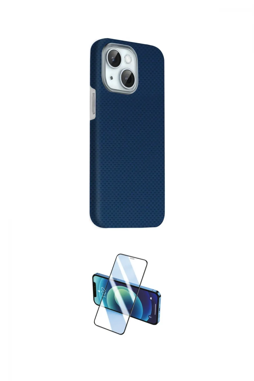 ieg™ iPhone 14 Kılıf Kozmos Klasik Prime - Siyah 3D Antistatik Cam Ekran Koruyucu