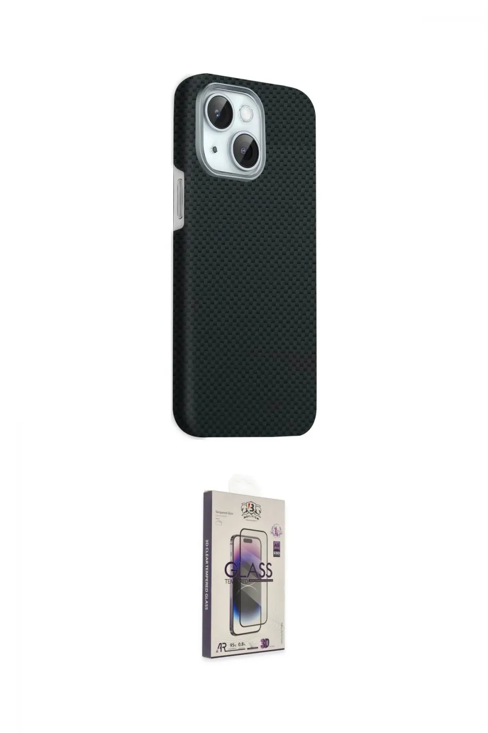 ieg™ iPhone 14 Kılıf Kozmos Klasik Prime - Siyah Bilvis 3D Cam Ekran Koruyucu