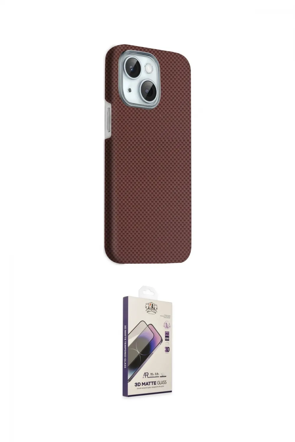 ieg™ iPhone 14 Kılıf Kozmos Klasik Prime - Siyah Bilvis 3D Mat Cam Ekran Koruyucu