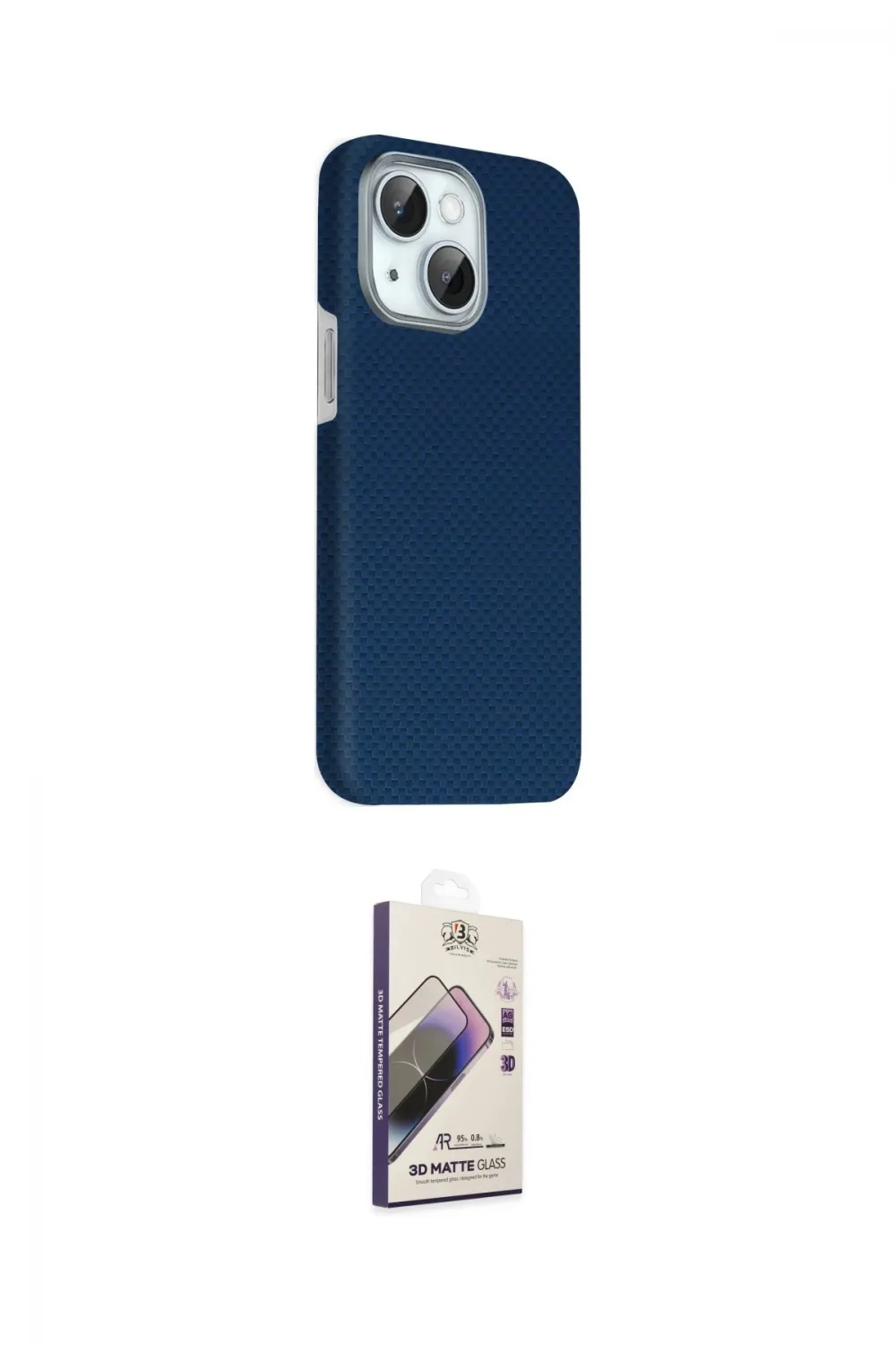 ieg™ iPhone 14 Kılıf Kozmos Klasik Prime - Siyah Bilvis 3D Mat Cam Ekran Koruyucu