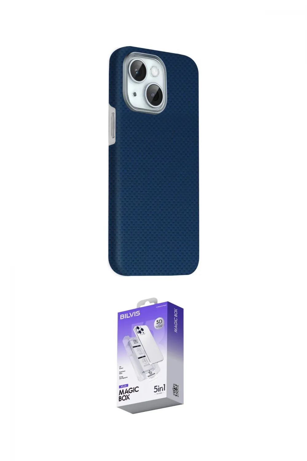 ieg™ iPhone 14 Kılıf Kozmos Klasik Prime - Siyah Bilvis 5in1 3D Magic Cam Ekran Koruyucu