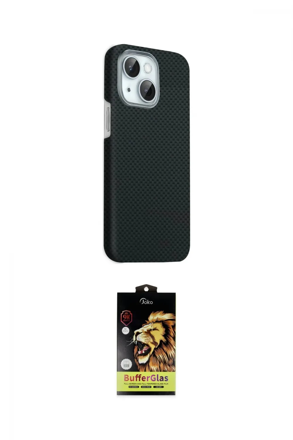 ieg™ iPhone 14 Kılıf Kozmos Klasik Prime - Siyah Buffer Cam Ekran Koruyucu