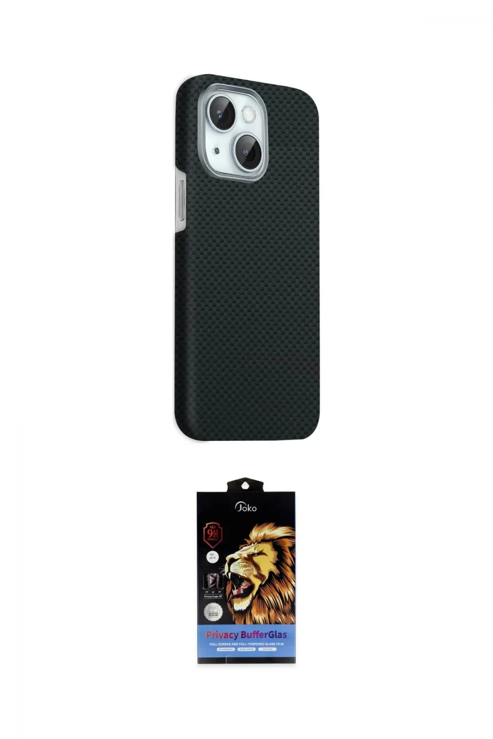 ieg™ iPhone 14 Kılıf Kozmos Klasik Prime - Siyah Buffer Hayalet Cam Ekran Koruyucu