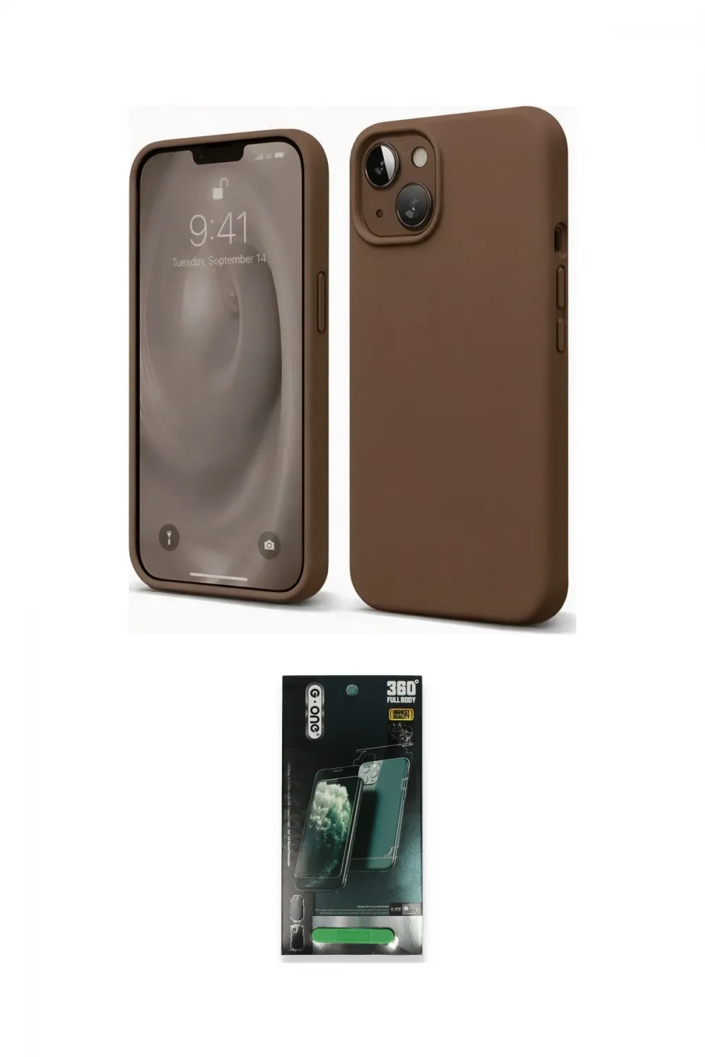 ieg™ iPhone 14 Kılıf Kozmos Yansıma Özel Seri - Şeffaf 360 Full Body Arka Koruyucu