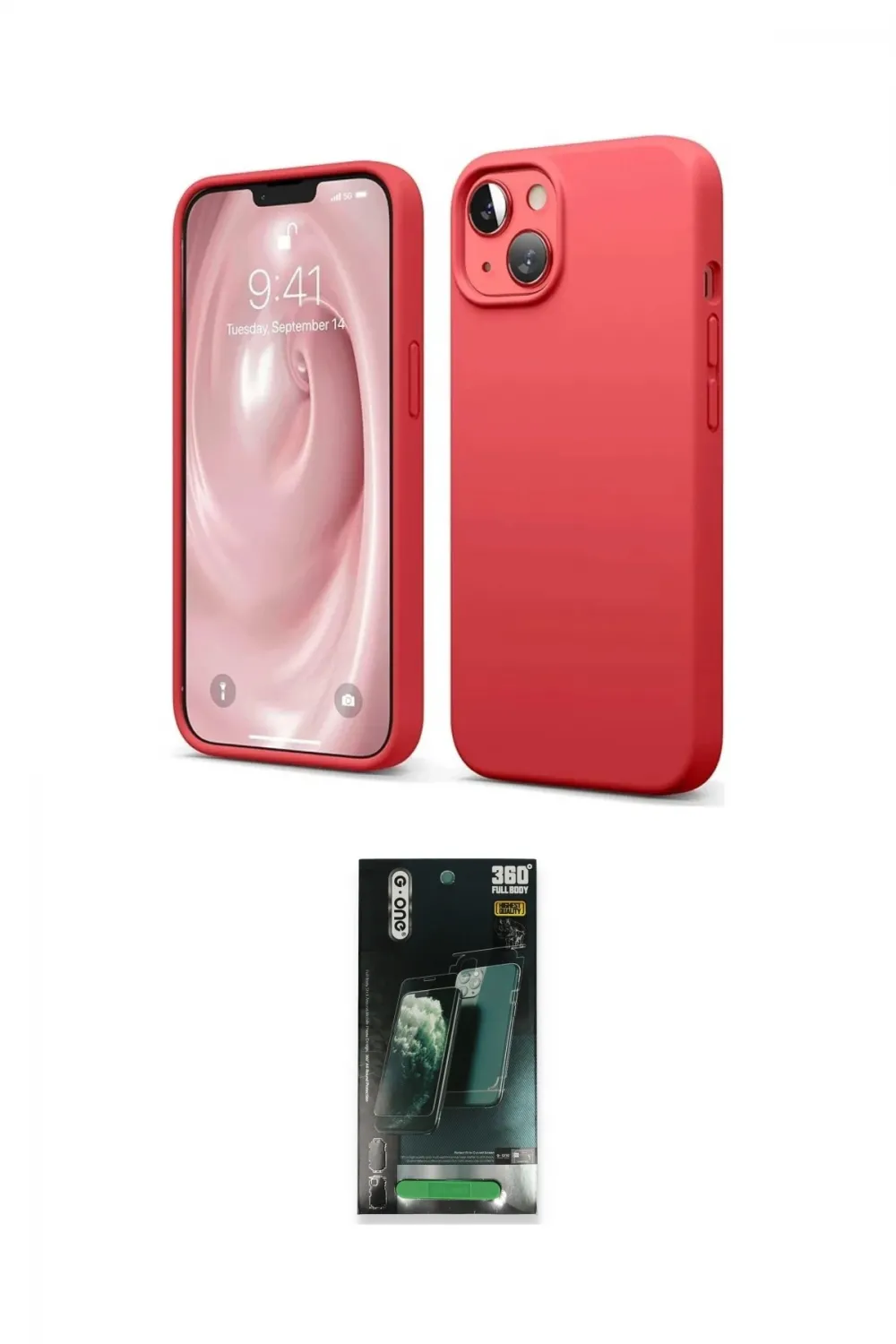 ieg™ iPhone 14 Kılıf Kozmos Yansıma Özel Seri - Şeffaf 360 Full Body Arka Koruyucu