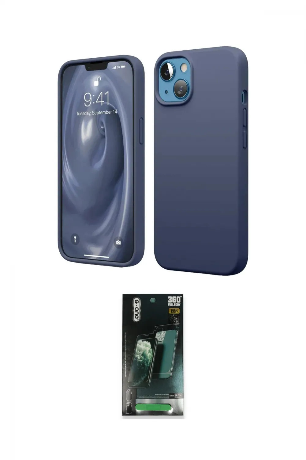 ieg™ iPhone 14 Kılıf Kozmos Yansıma Özel Seri - Şeffaf 360 Full Body Arka Koruyucu