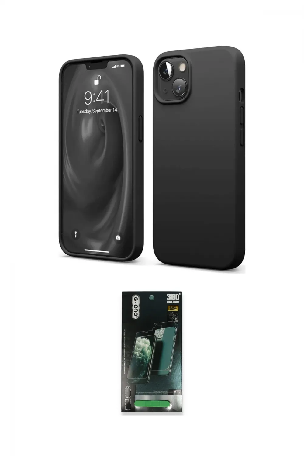 ieg™ iPhone 14 Kılıf Kozmos Yansıma Özel Seri - Şeffaf 360 Full Body Arka Koruyucu