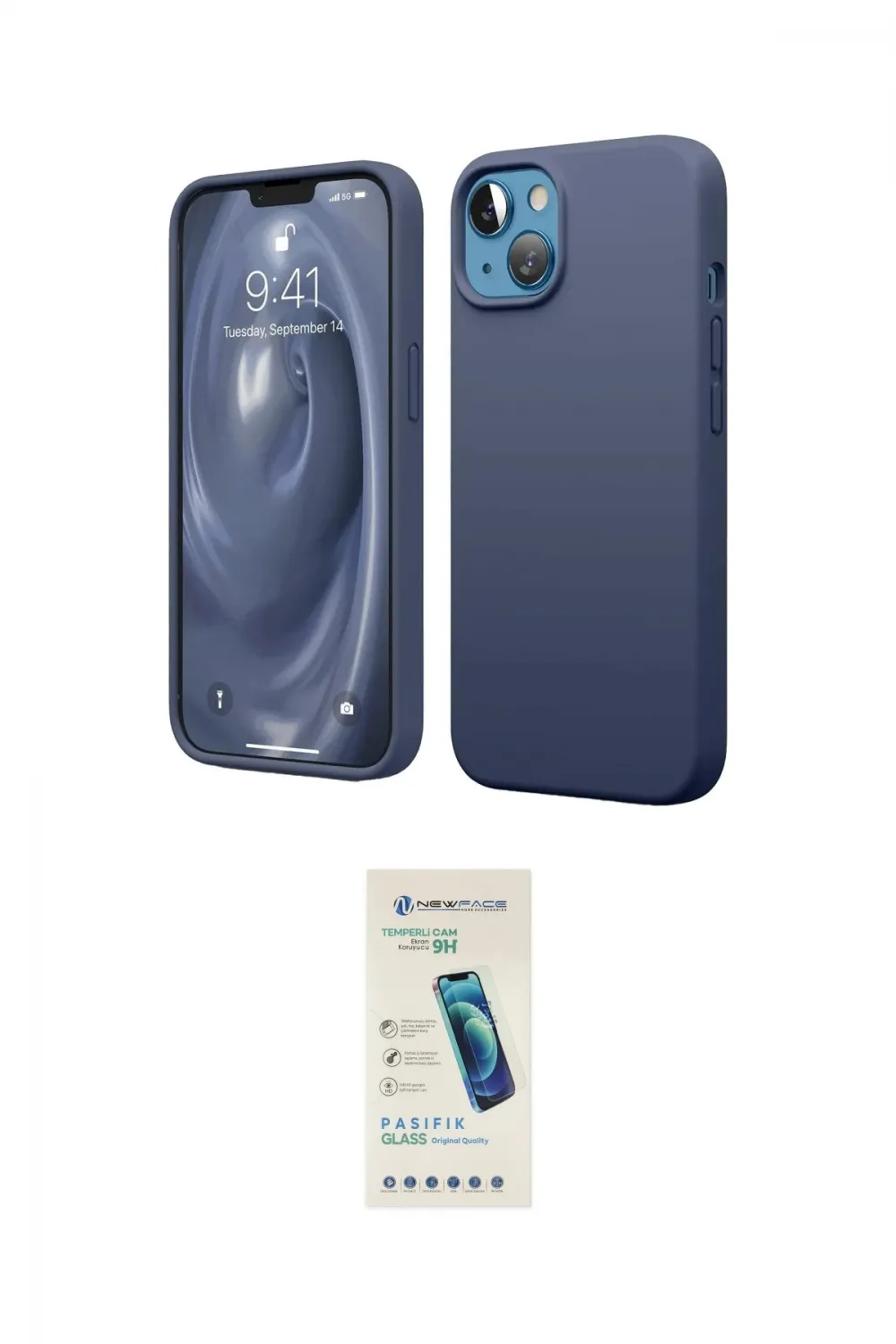 ieg™ iPhone 14 Kılıf Kozmos Yansıma Özel Seri - Şeffaf Pasifik Cam Ekran Koruyucu
