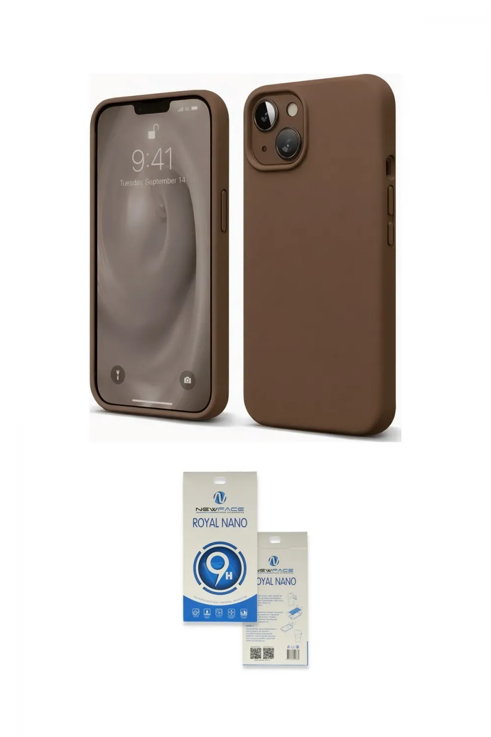 ieg™ iPhone 14 Kılıf Kozmos Yansıma Özel Seri - Şeffaf Royal Nano Ekran Koruyucu