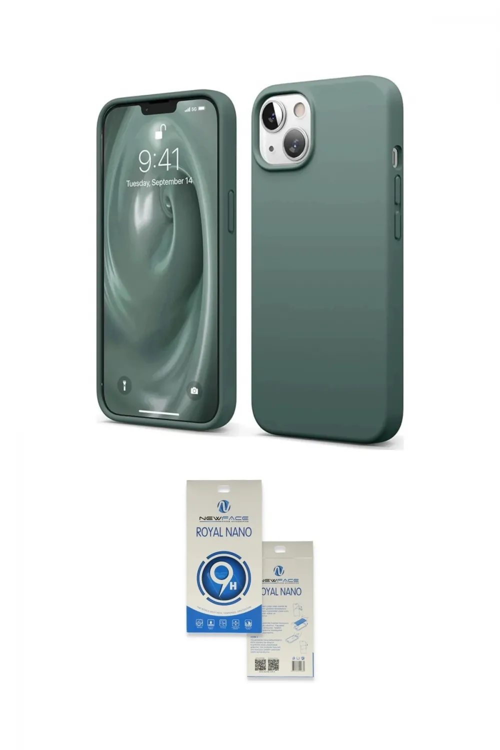 ieg™ iPhone 14 Kılıf Kozmos Yansıma Özel Seri - Şeffaf Royal Nano Ekran Koruyucu