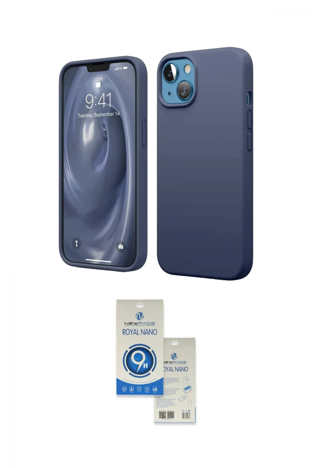 ieg™ iPhone 14 Kılıf Kozmos Yansıma Özel Seri - Şeffaf Royal Nano Ekran Koruyucu