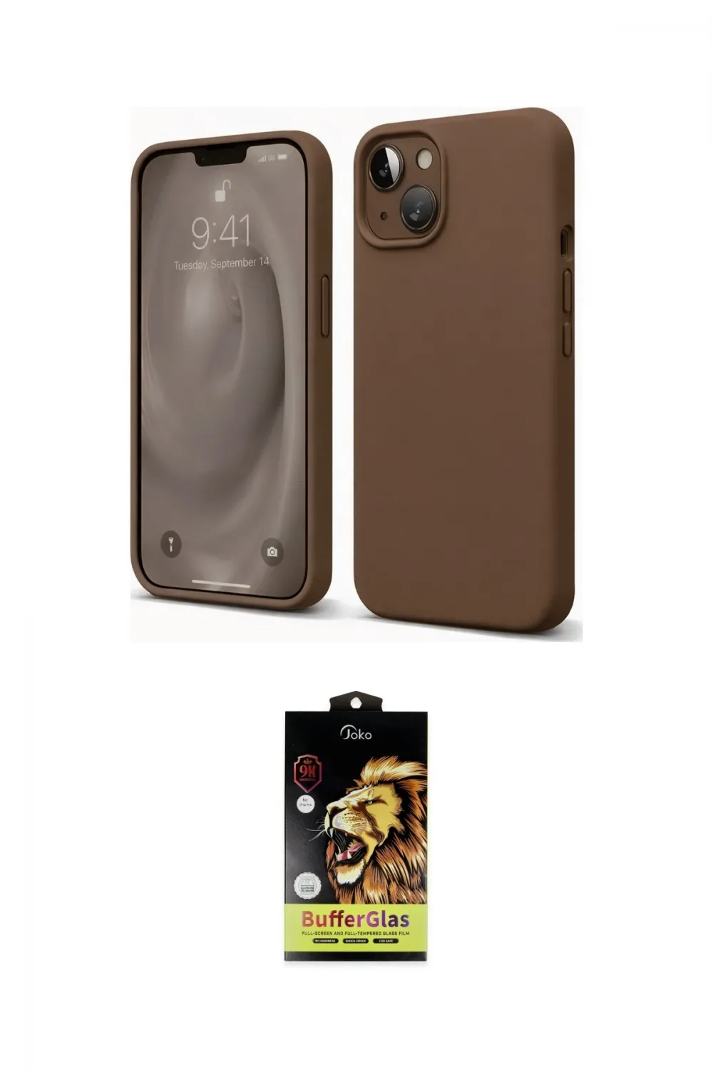 ieg™ iPhone 14 Kılıf Kozmos Yansıma Özel Seri - Siyah Buffer Cam Ekran Koruyucu