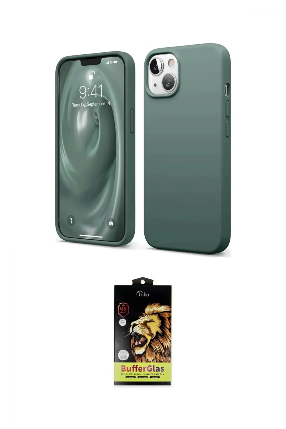 ieg™ iPhone 14 Kılıf Kozmos Yansıma Özel Seri - Siyah Buffer Cam Ekran Koruyucu