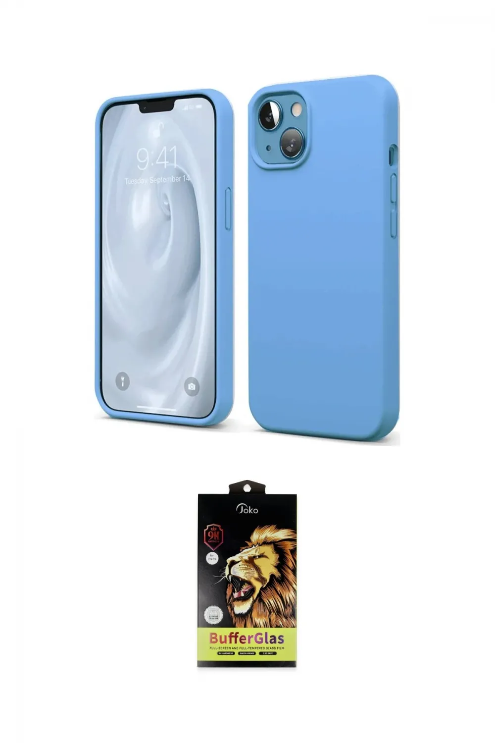 ieg™ iPhone 14 Kılıf Kozmos Yansıma Özel Seri - Siyah Buffer Cam Ekran Koruyucu
