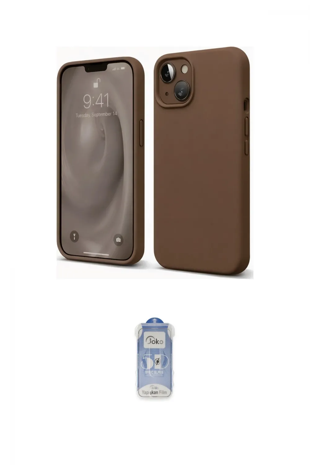 ieg™ iPhone 14 Kılıf Kozmos Yansıma Özel Seri - Siyah Joko Magic 5D Cam