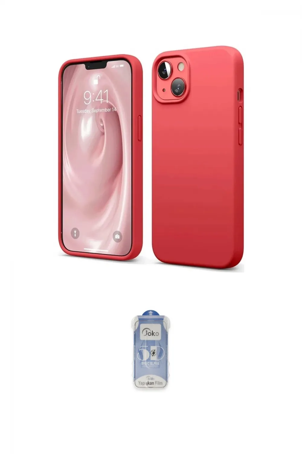 ieg™ iPhone 14 Kılıf Kozmos Yansıma Özel Seri - Siyah Joko Magic 5D Cam