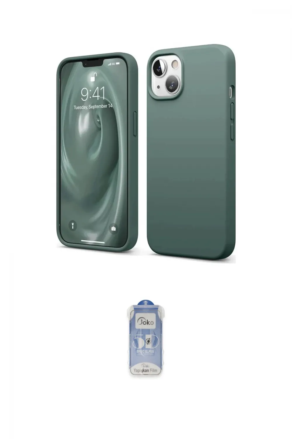 ieg™ iPhone 14 Kılıf Kozmos Yansıma Özel Seri - Siyah Joko Magic 5D Cam