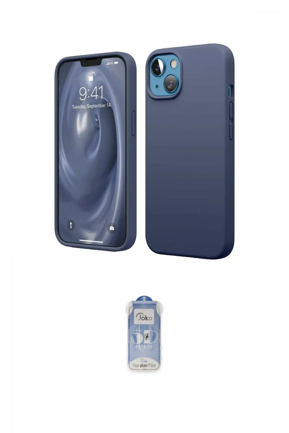 ieg™ iPhone 14 Kılıf Kozmos Yansıma Özel Seri - Siyah Joko Magic 5D Cam