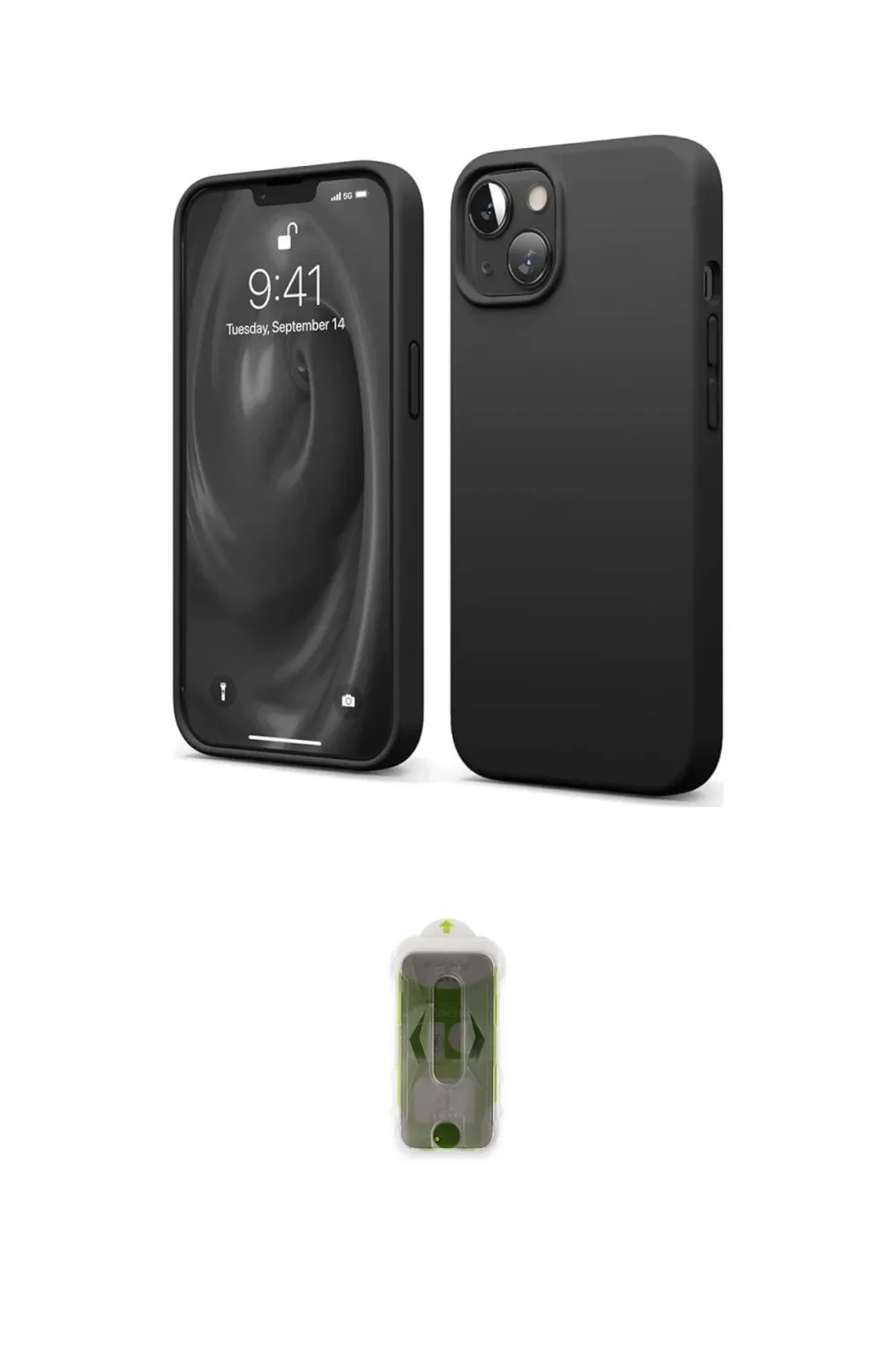 ieg™ iPhone 14 Kılıf Kozmos Yansıma Özel Seri - Siyah Joko Magic 5D Hayalet Cam