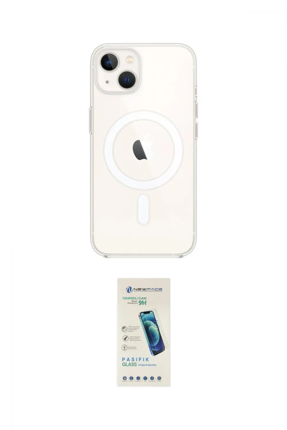 ieg™ iPhone 14 Kılıf Kutup Klasik Serisi - Şeffaf Pasifik Cam Ekran Koruyucu
