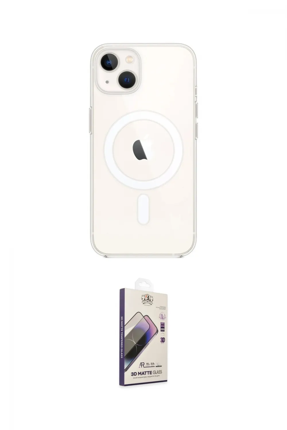 ieg™ iPhone 14 Kılıf Kutup Klasik Serisi - Siyah Bilvis 3D Mat Cam Ekran Koruyucu