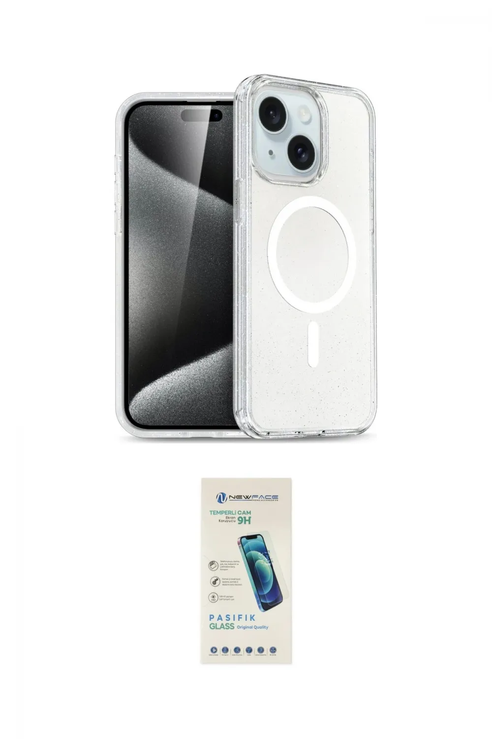 ieg™ iPhone 14 Kılıf Nova Asil Prime - Şeffaf Pasifik Cam Ekran Koruyucu