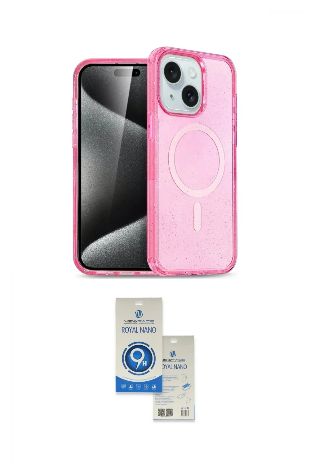 ieg™ iPhone 14 Kılıf Nova Asil Prime - Şeffaf Royal Nano Ekran Koruyucu