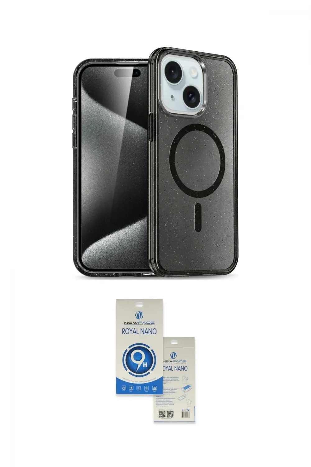 ieg™ iPhone 14 Kılıf Nova Asil Prime - Şeffaf Royal Nano Ekran Koruyucu