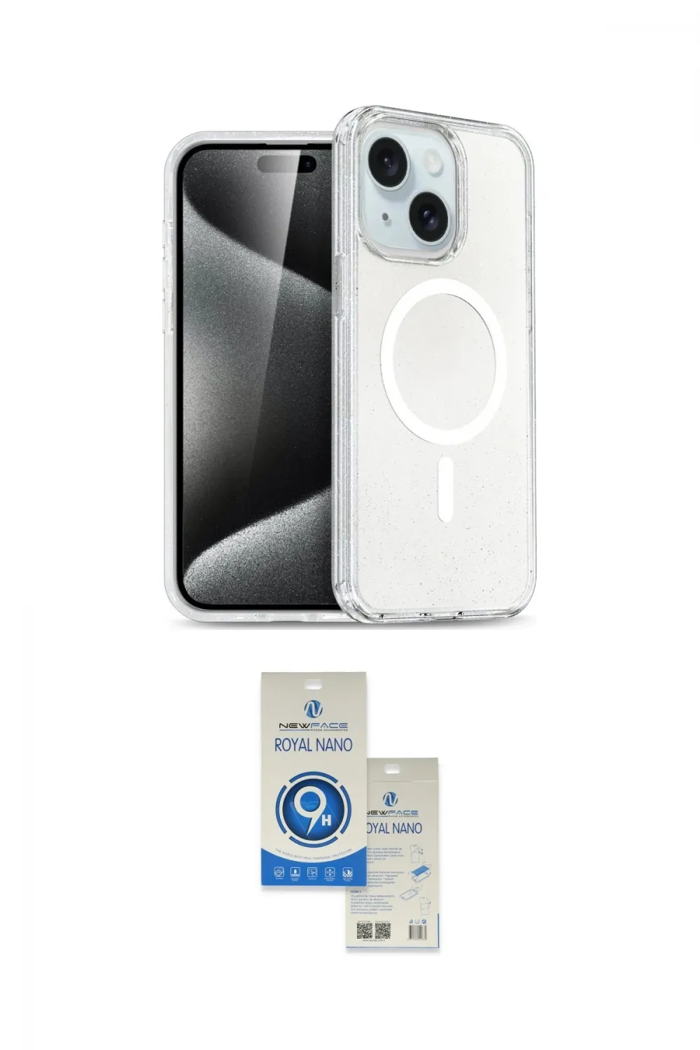 ieg™ iPhone 14 Kılıf Nova Asil Prime - Şeffaf Royal Nano Ekran Koruyucu