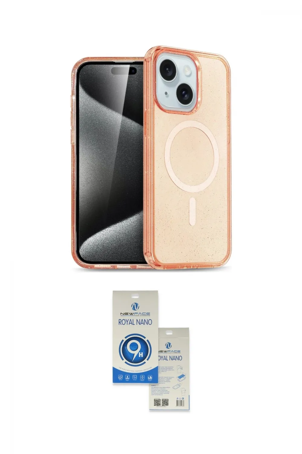 ieg™ iPhone 14 Kılıf Nova Asil Prime - Şeffaf Royal Nano Ekran Koruyucu