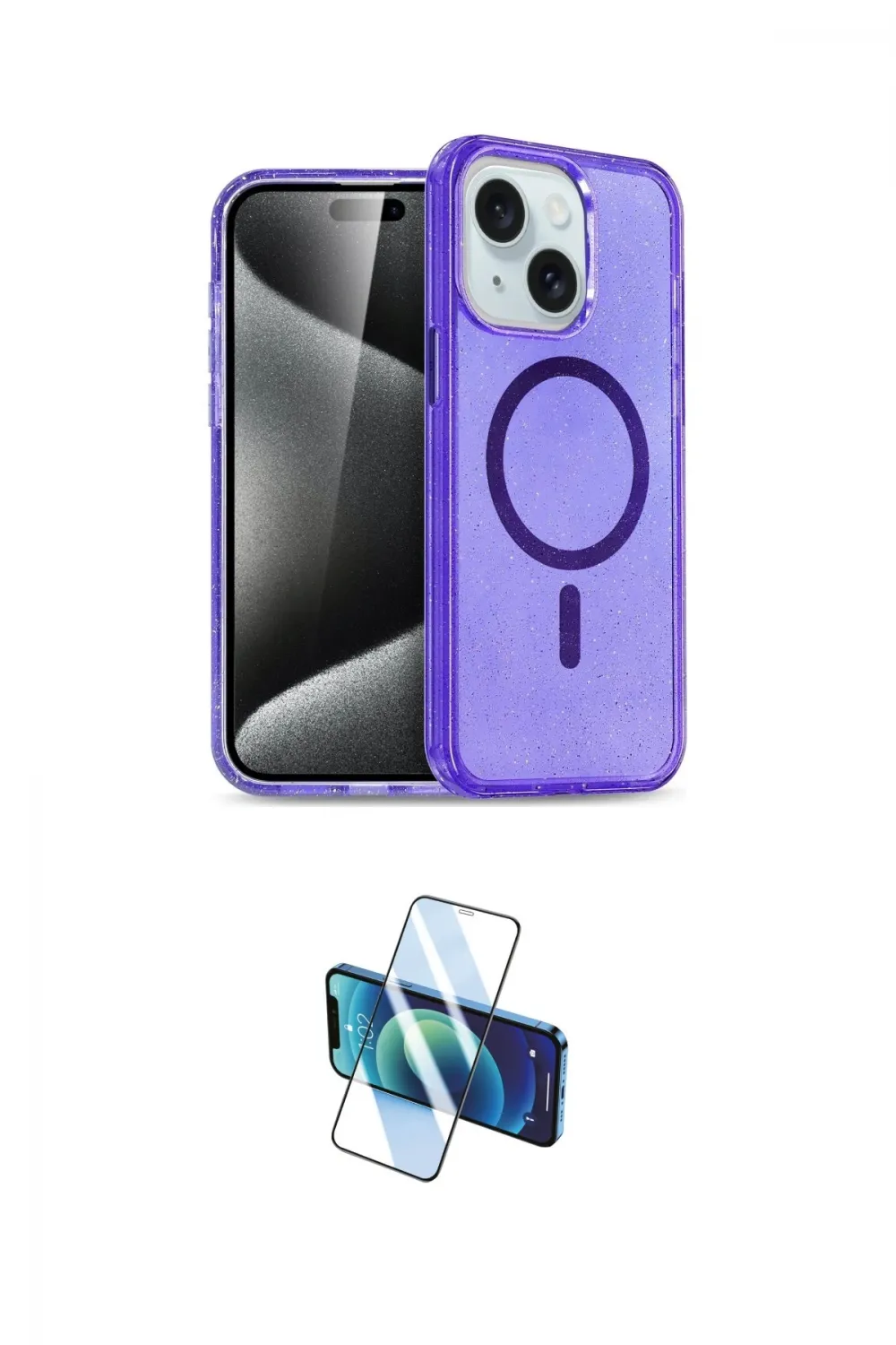 ieg™ iPhone 14 Kılıf Nova Asil Prime - Siyah 3D Antistatik Cam Ekran Koruyucu