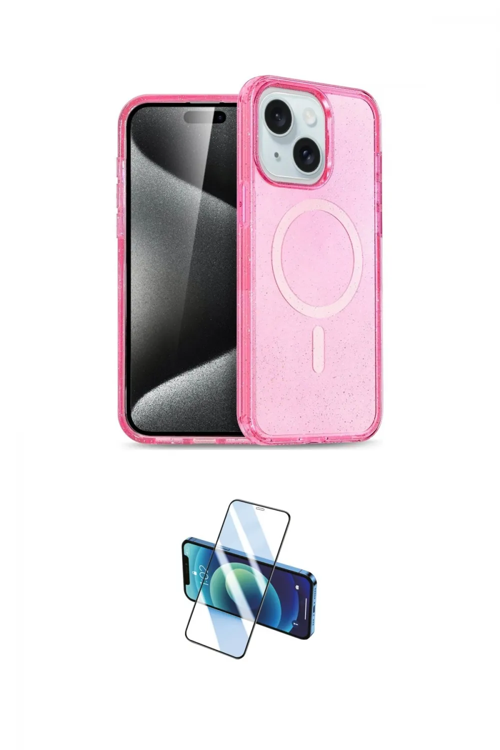 ieg™ iPhone 14 Kılıf Nova Asil Prime - Siyah 3D Antistatik Cam Ekran Koruyucu