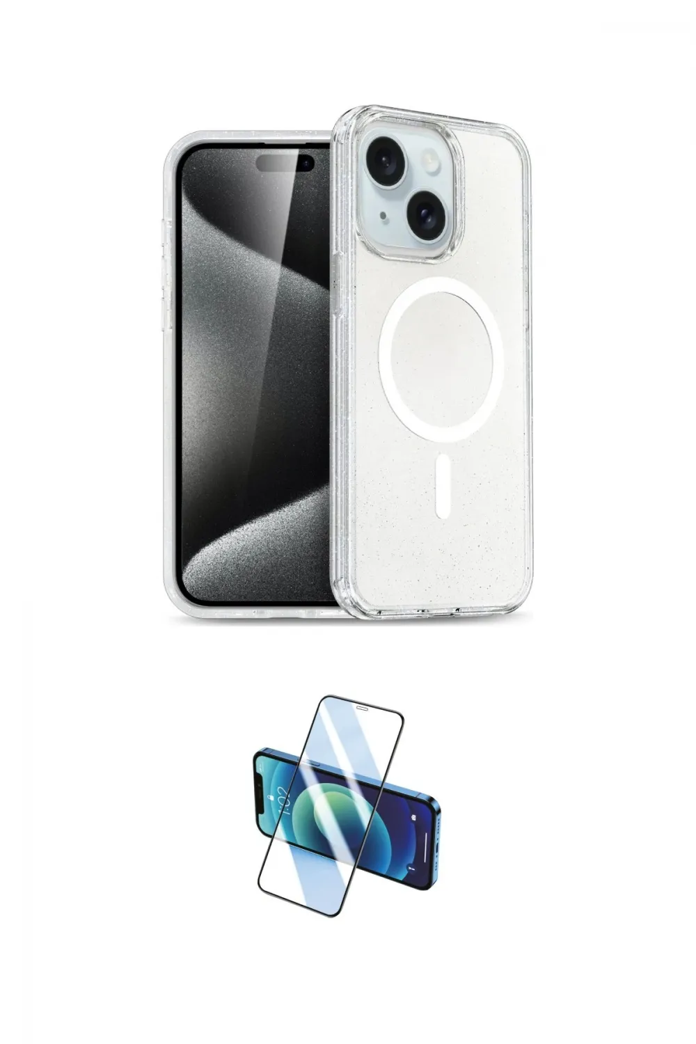 ieg™ iPhone 14 Kılıf Nova Asil Prime - Siyah 3D Antistatik Cam Ekran Koruyucu