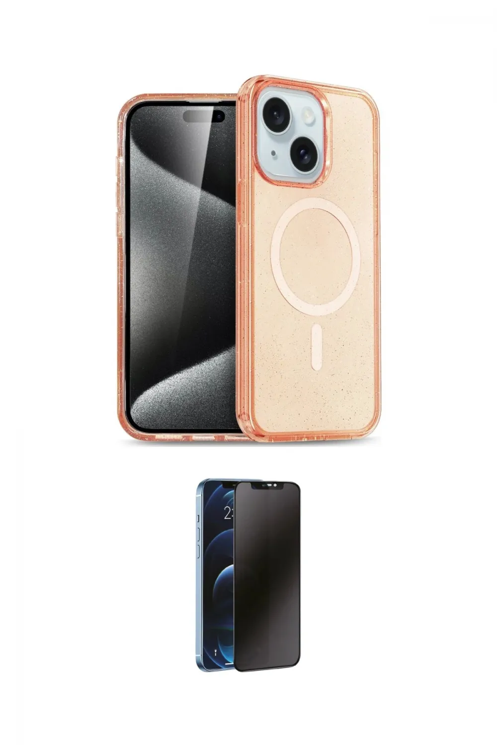ieg™ iPhone 14 Kılıf Nova Asil Prime - Siyah 3D Antistatik Hayalet Cam Ekran Koruyucu
