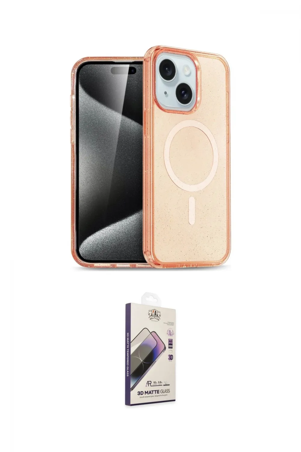 ieg™ iPhone 14 Kılıf Nova Asil Prime - Siyah Bilvis 3D Mat Cam Ekran Koruyucu