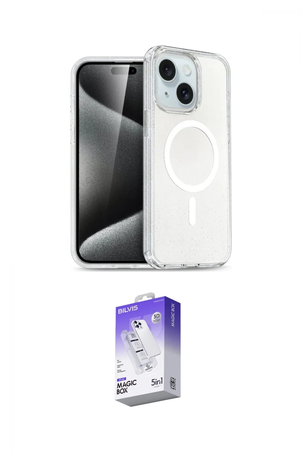 ieg™ iPhone 14 Kılıf Nova Asil Prime - Siyah Bilvis 5in1 3D Magic Cam Ekran Koruyucu