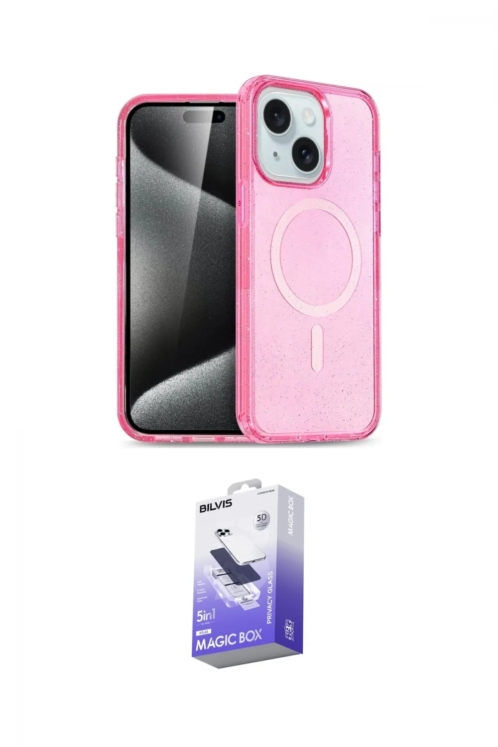 ieg™ iPhone 14 Kılıf Nova Asil Prime - Siyah Bilvis 5in1 5D Magic Hayalet Cam Ekran Koruyucu