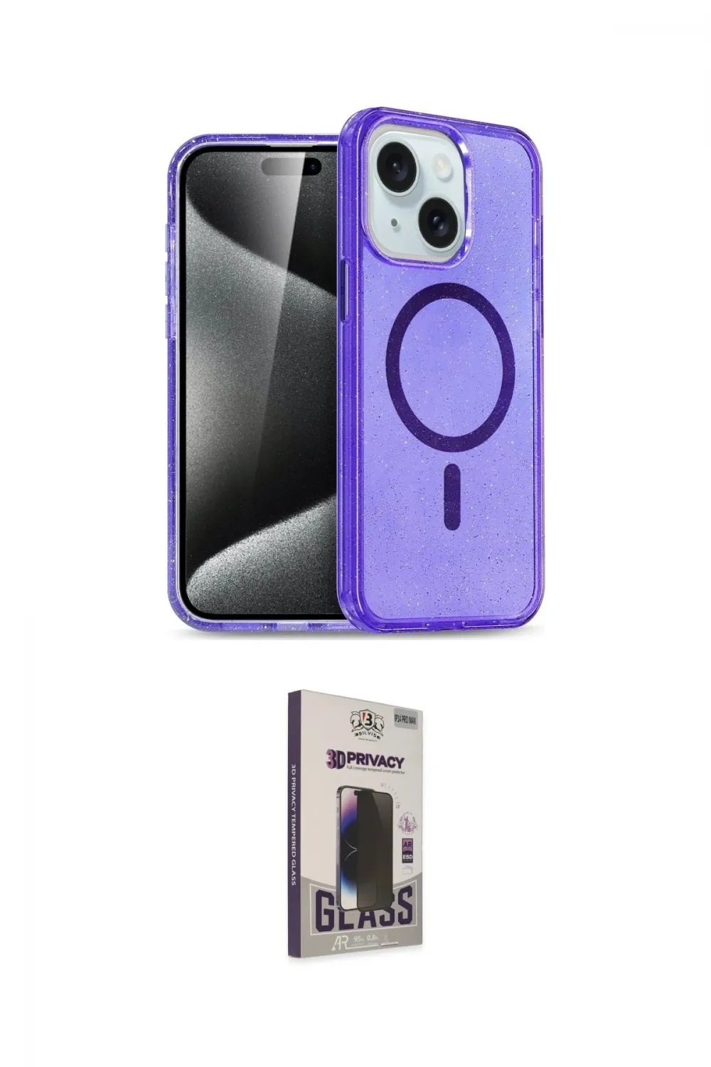 ieg™ iPhone 14 Kılıf Nova Asil Prime - Siyah Bilvis Hayalet Cam Ekran Koruyucu