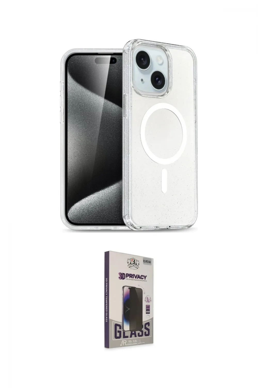 ieg™ iPhone 14 Kılıf Nova Asil Prime - Siyah Bilvis Hayalet Cam Ekran Koruyucu