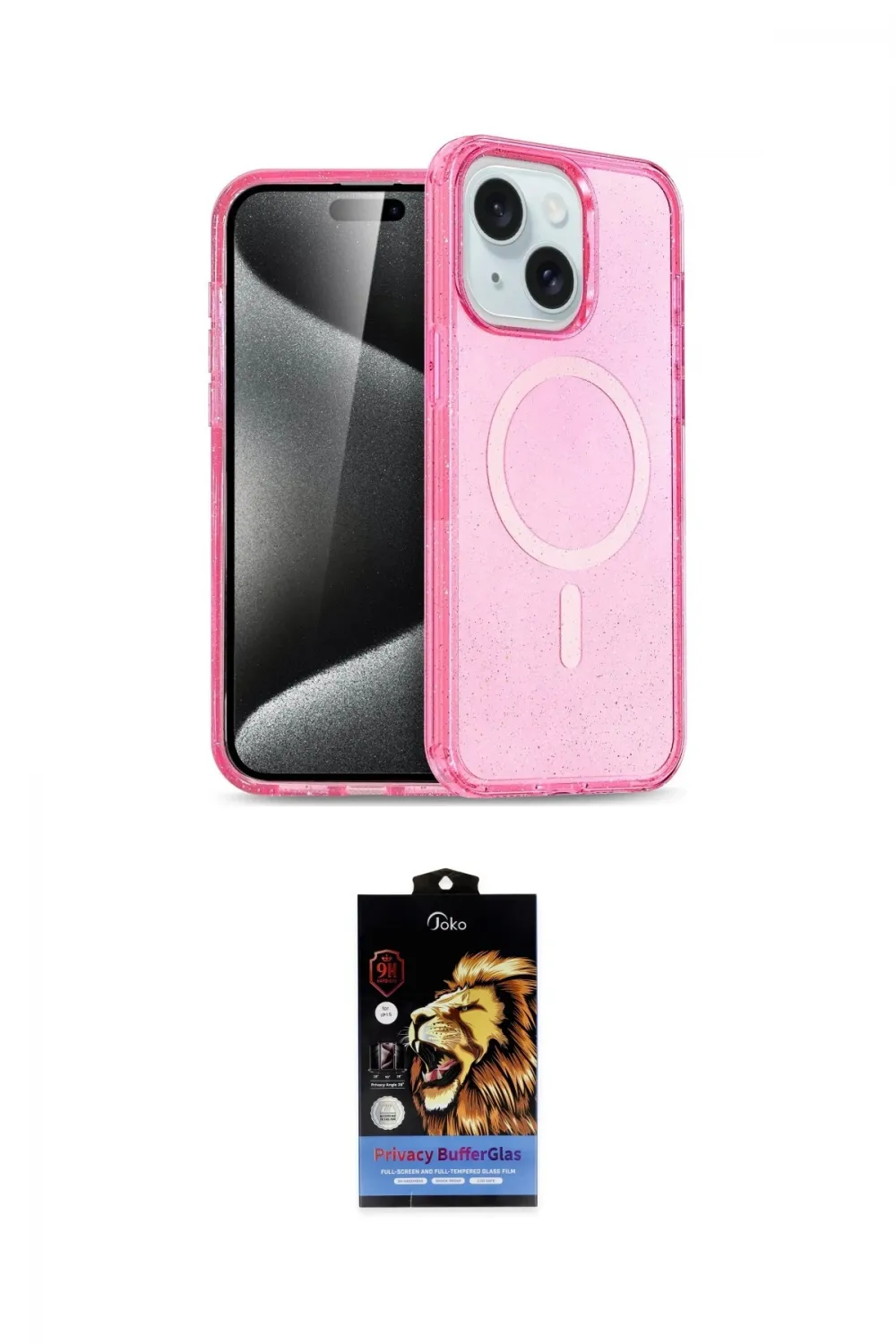 ieg™ iPhone 14 Kılıf Nova Asil Prime - Siyah Buffer Hayalet Cam Ekran Koruyucu