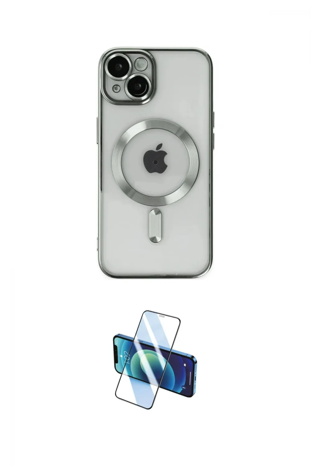 ieg™ iPhone 14 Kılıf Nova Işık Özel Seri - Siyah 3D Antistatik Cam Ekran Koruyucu