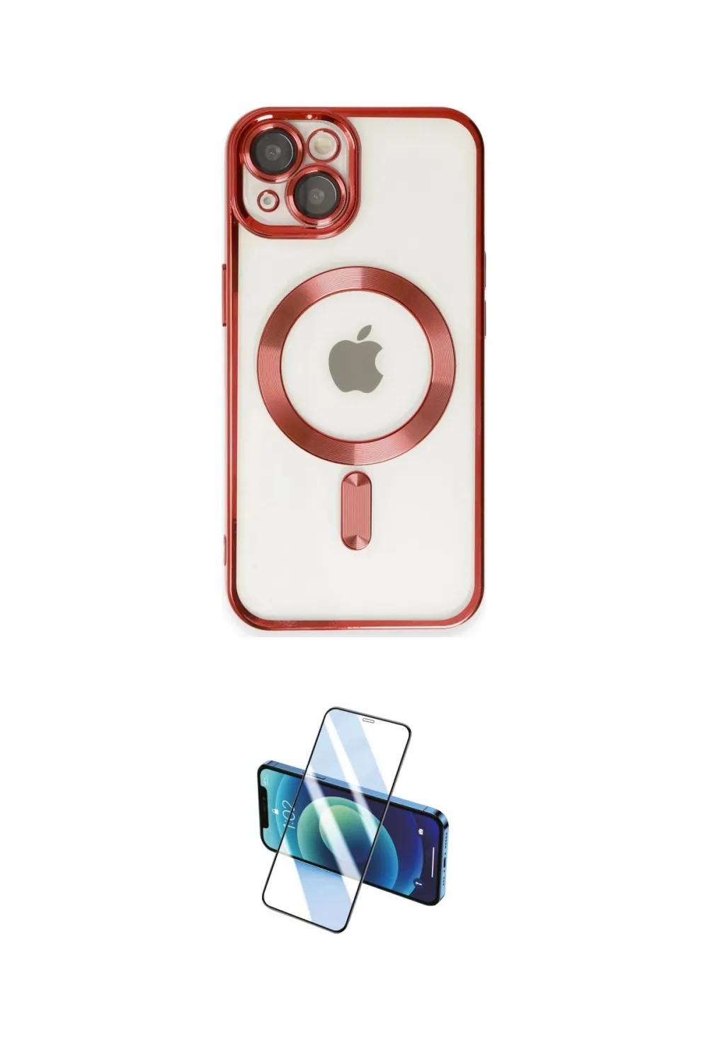 ieg™ iPhone 14 Kılıf Nova Işık Özel Seri - Siyah 3D Antistatik Cam Ekran Koruyucu