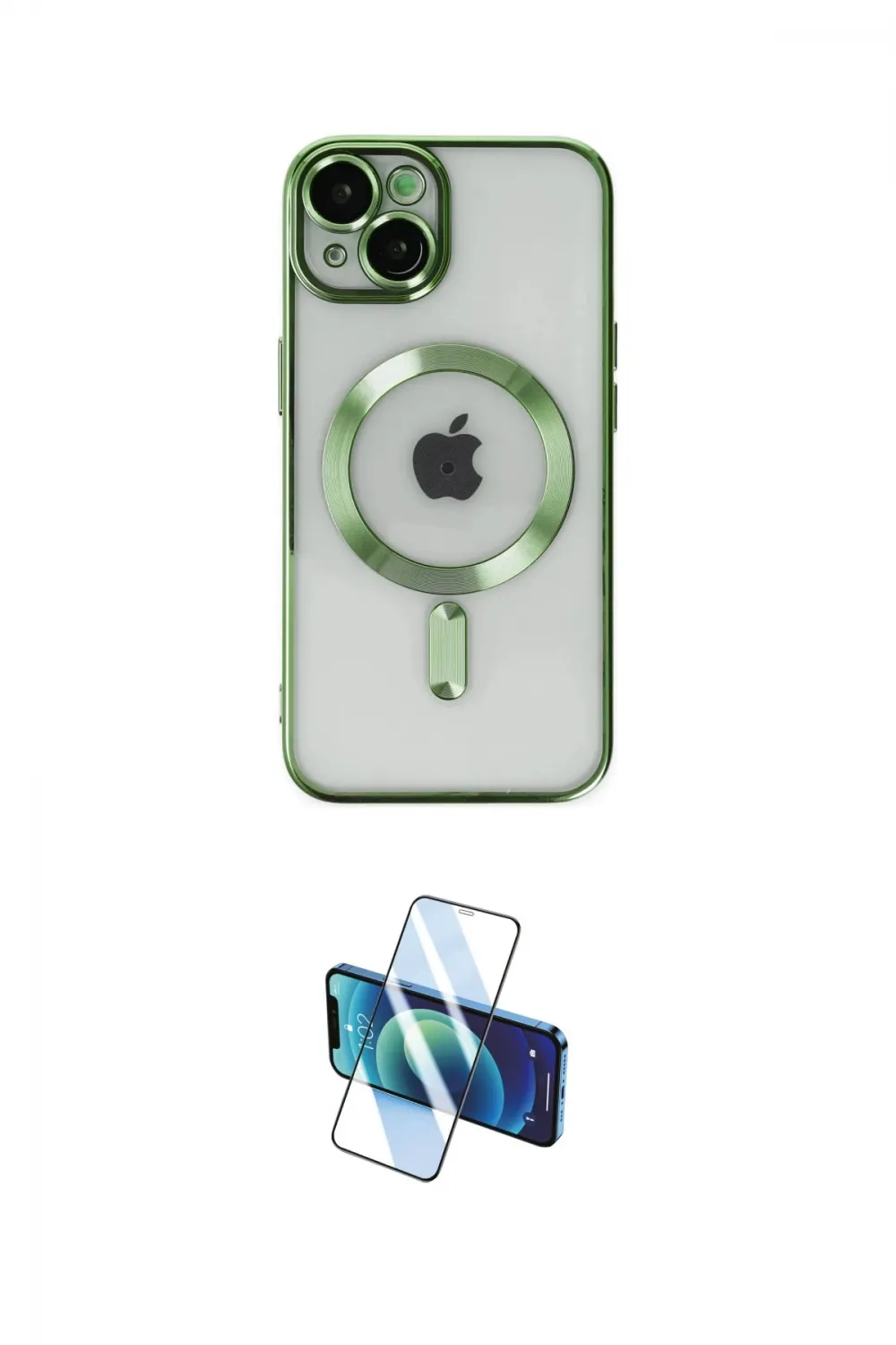 ieg™ iPhone 14 Kılıf Nova Işık Özel Seri - Siyah 3D Antistatik Cam Ekran Koruyucu