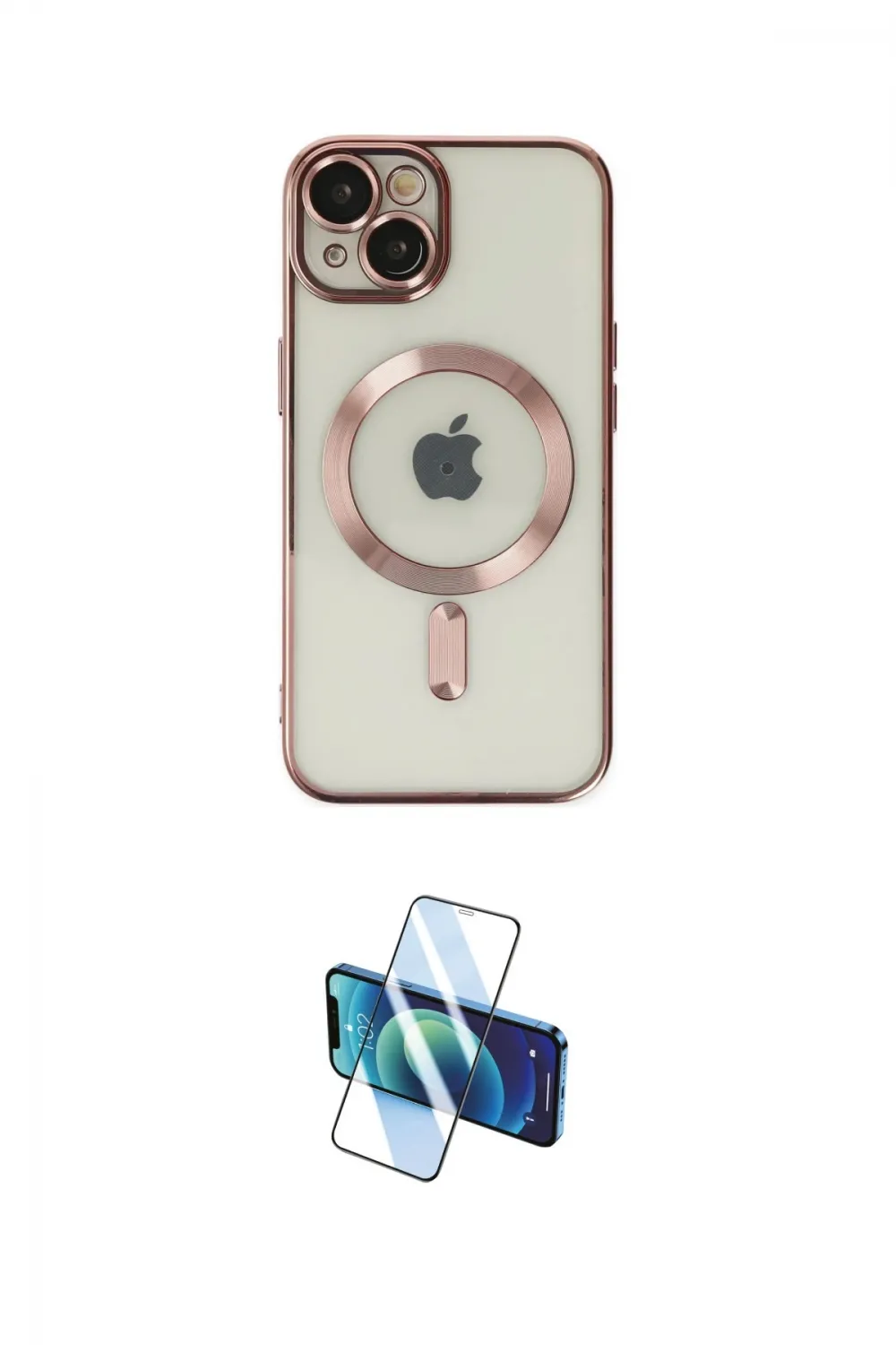 ieg™ iPhone 14 Kılıf Nova Işık Özel Seri - Siyah 3D Antistatik Cam Ekran Koruyucu