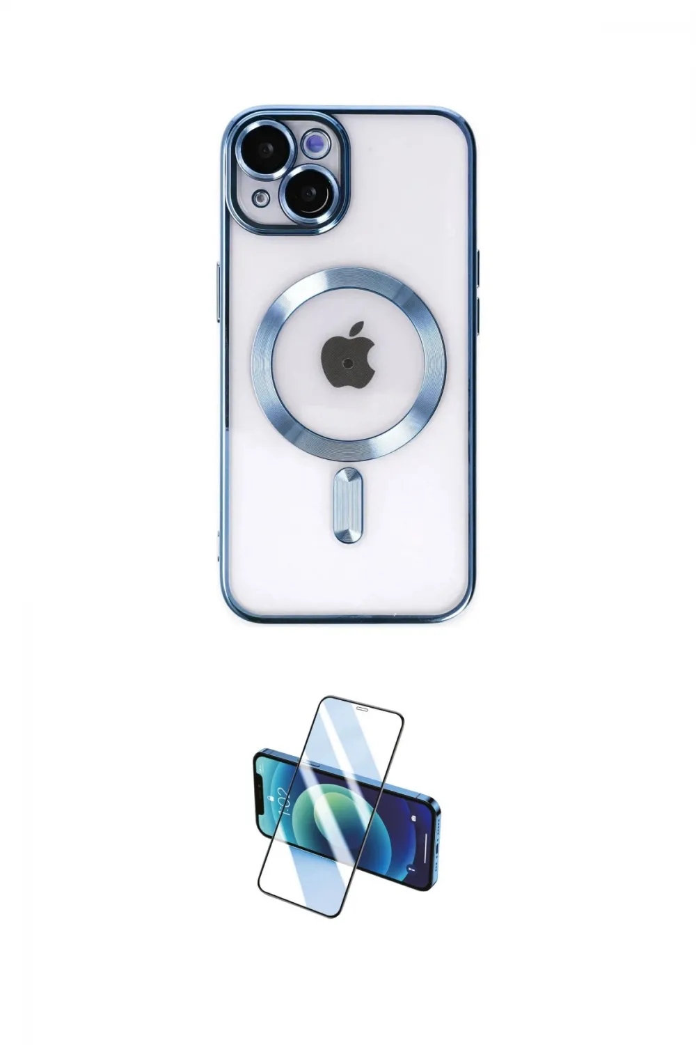 ieg™ iPhone 14 Kılıf Nova Işık Özel Seri - Siyah 3D Antistatik Cam Ekran Koruyucu