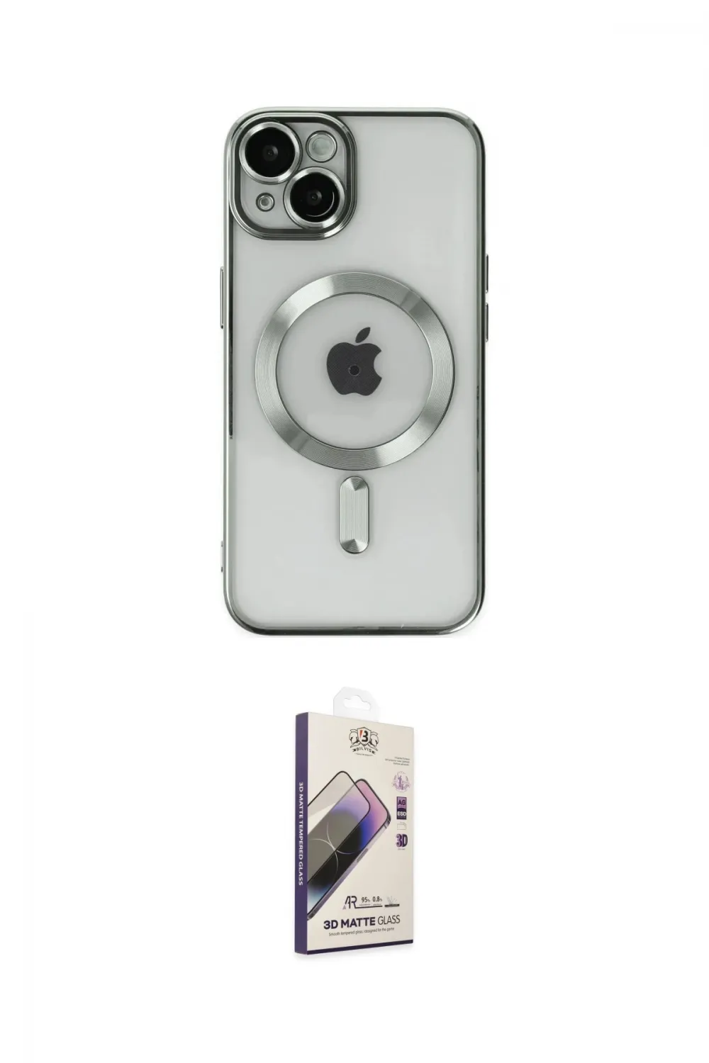 ieg™ iPhone 14 Kılıf Nova Işık Özel Seri - Siyah Bilvis 3D Mat Cam Ekran Koruyucu