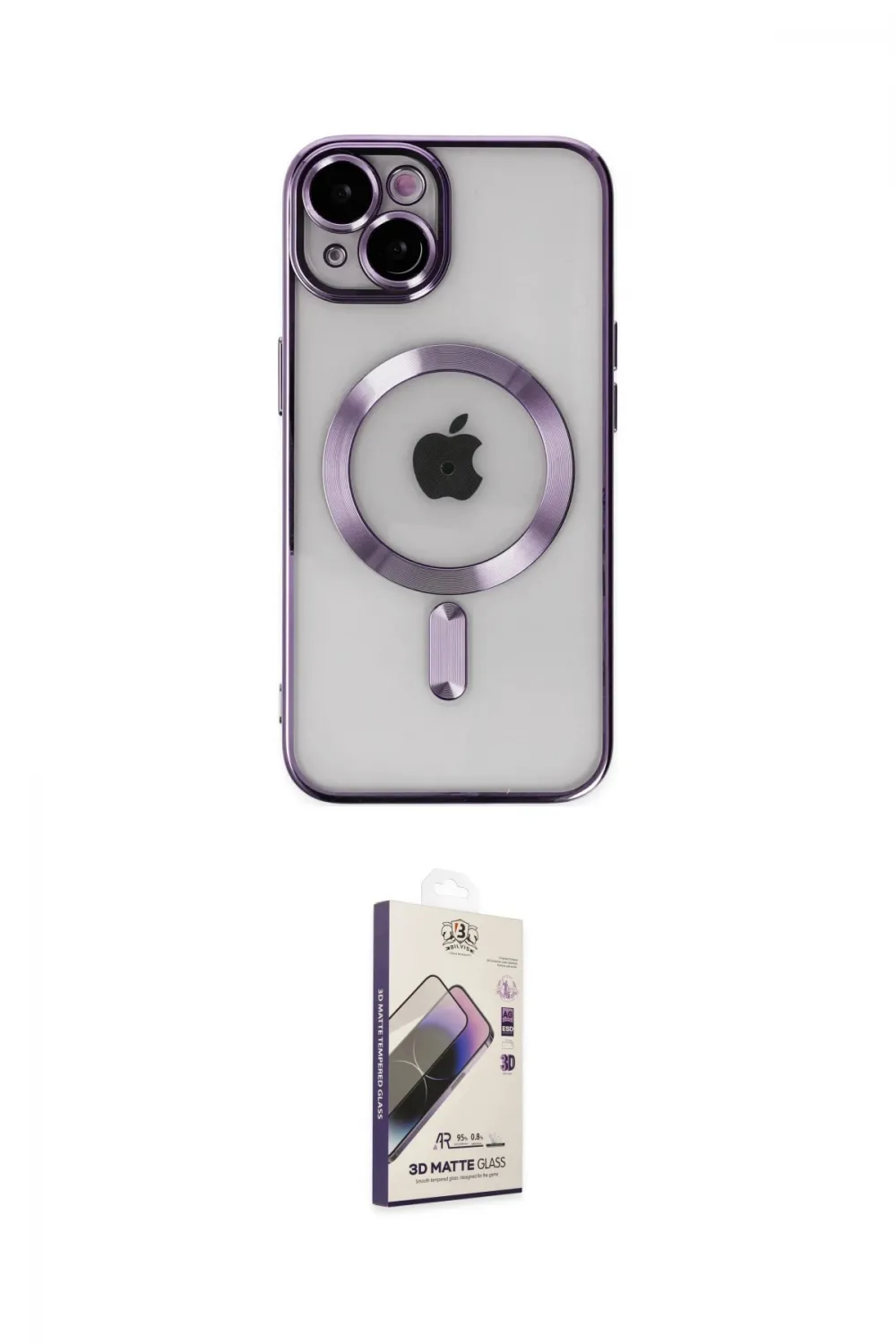 ieg™ iPhone 14 Kılıf Nova Işık Özel Seri - Siyah Bilvis 3D Mat Cam Ekran Koruyucu