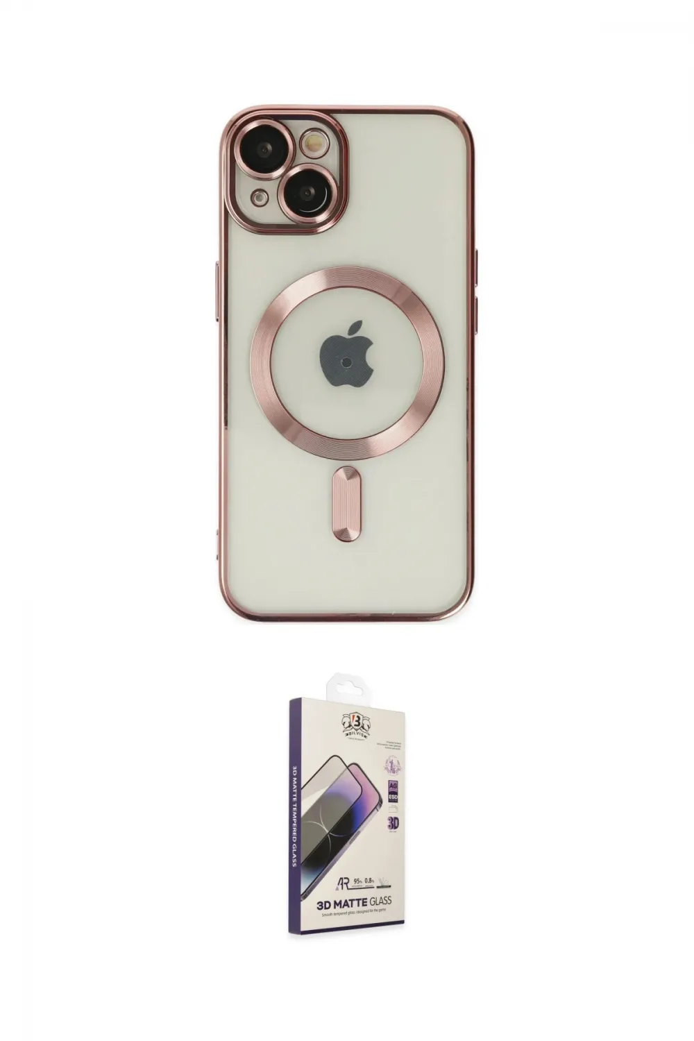 ieg™ iPhone 14 Kılıf Nova Işık Özel Seri - Siyah Bilvis 3D Mat Cam Ekran Koruyucu