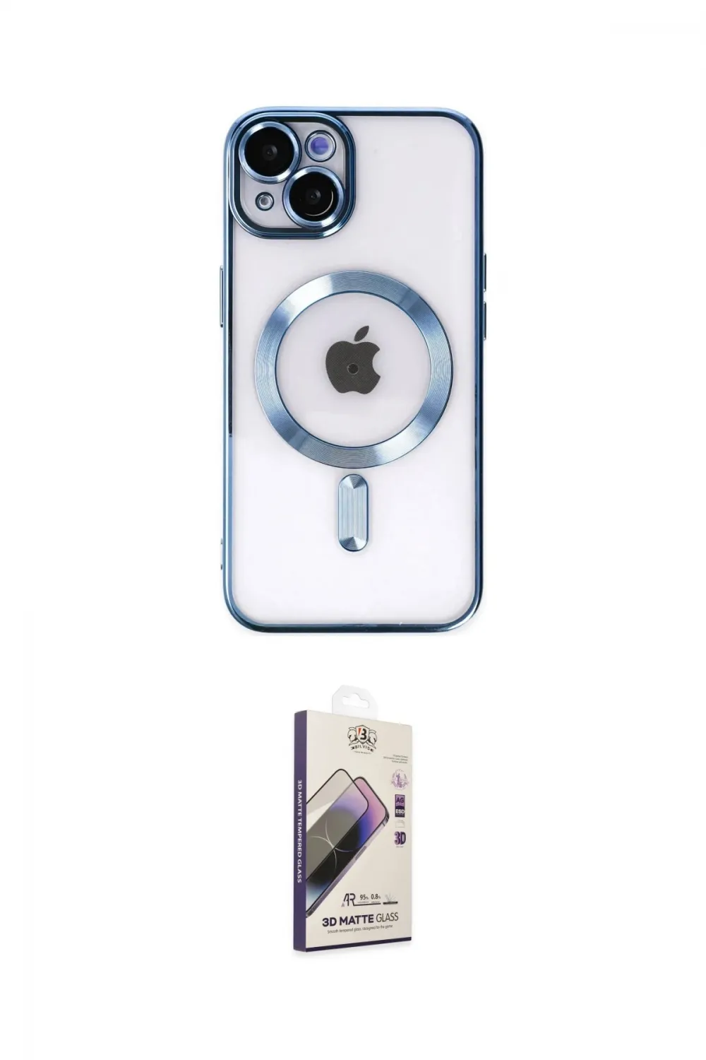 ieg™ iPhone 14 Kılıf Nova Işık Özel Seri - Siyah Bilvis 3D Mat Cam Ekran Koruyucu